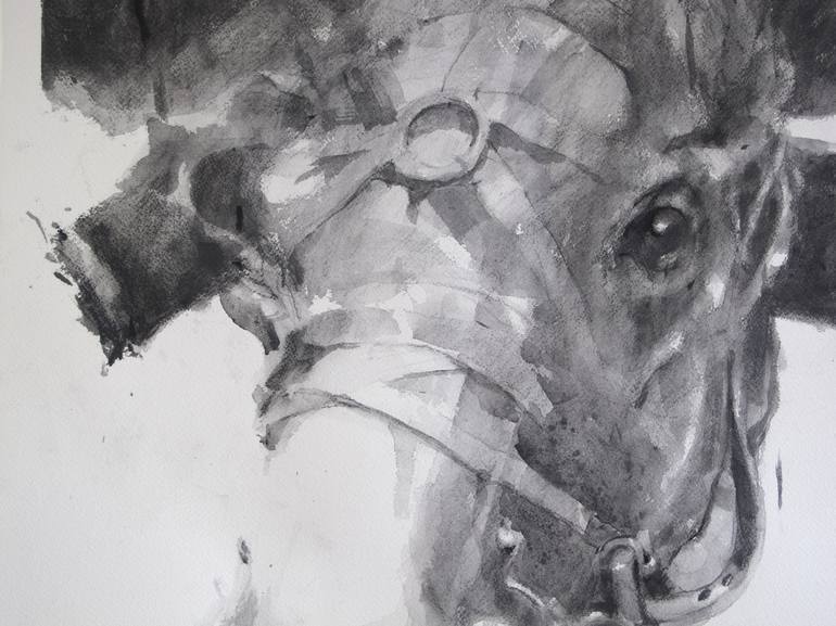 Original Abstract Expressionism Horse Drawing by Tony Belobrajdic