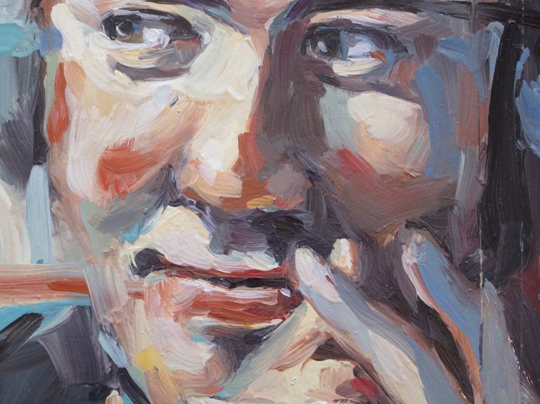 Original Expressionism Portrait Painting by Tony Belobrajdic