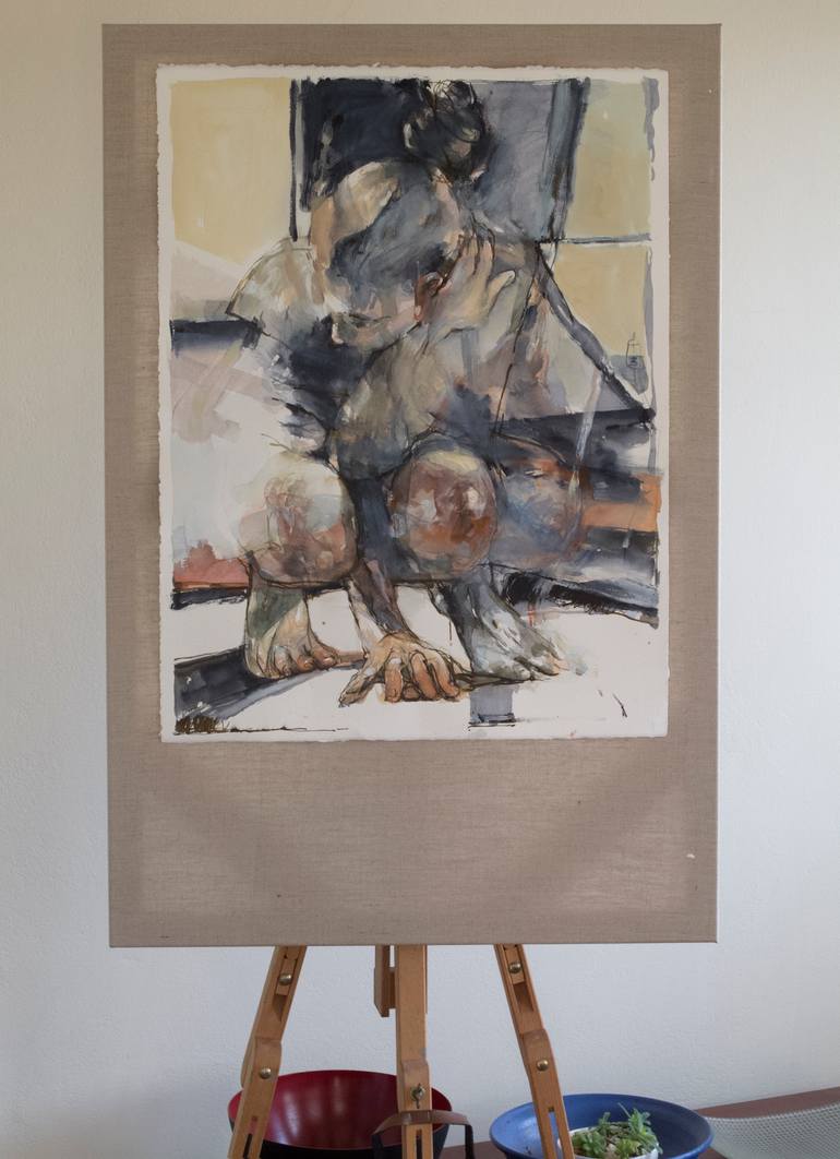 Original Expressionism Nude Drawing by Tony Belobrajdic