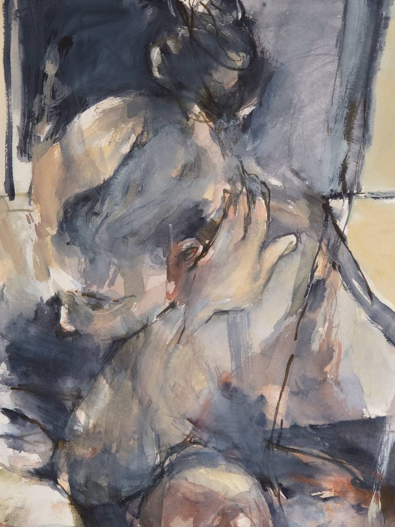 Original Expressionism Nude Drawing by Tony Belobrajdic