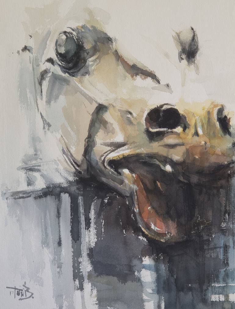 Original Expressionism Animal Painting by Tony Belobrajdic