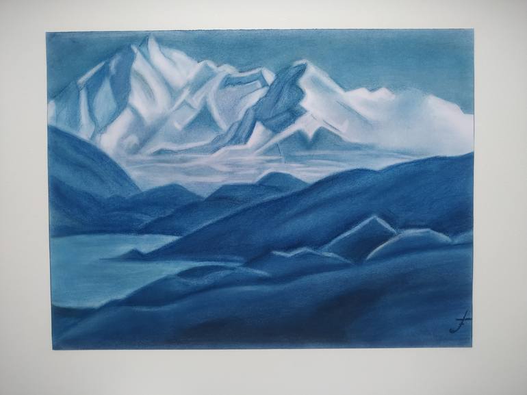 Original Minimalism Landscape Drawing by Svitlana Kalaidzhy