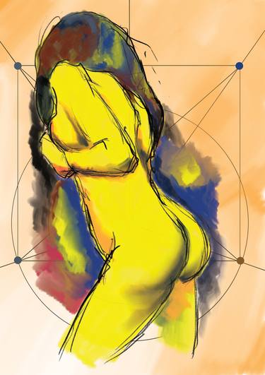 Print of Figurative Nude Mixed Media by Vaibhav Kamble