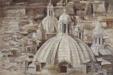 Original Figurative Cities Paintings by Elena Starostina