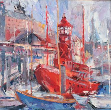 Original Impressionism Boat Paintings by Elena Starostina