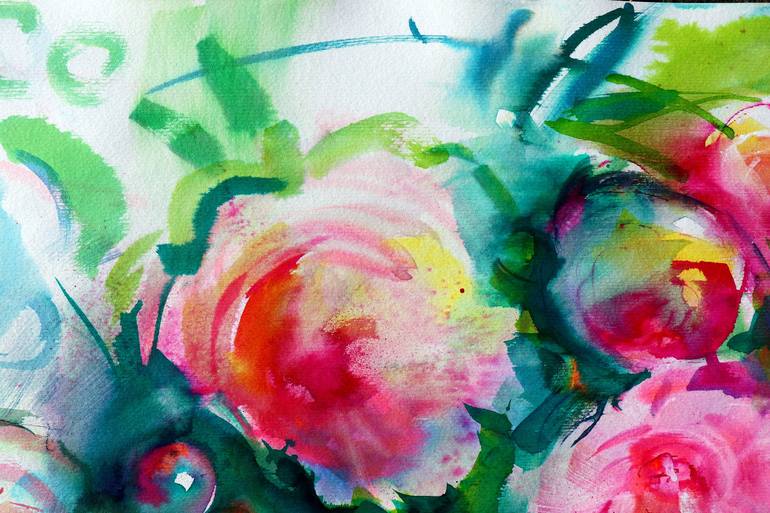 Original Impressionism Floral Painting by Elena Starostina