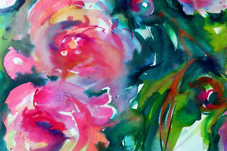 Original Impressionism Floral Painting by Elena Starostina