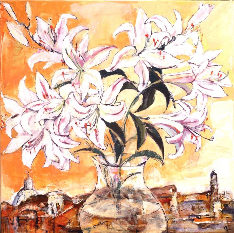 Lily flowers Painting by Elena Starostina | Saatchi Art