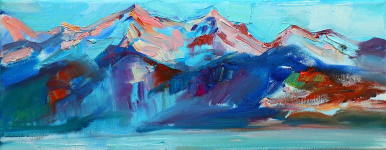 Original Landscape Painting by Elena Starostina | Impressionism Art on Canvas | at the lake Thun
