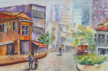 Original Impressionism Cities Paintings by soma pradhan