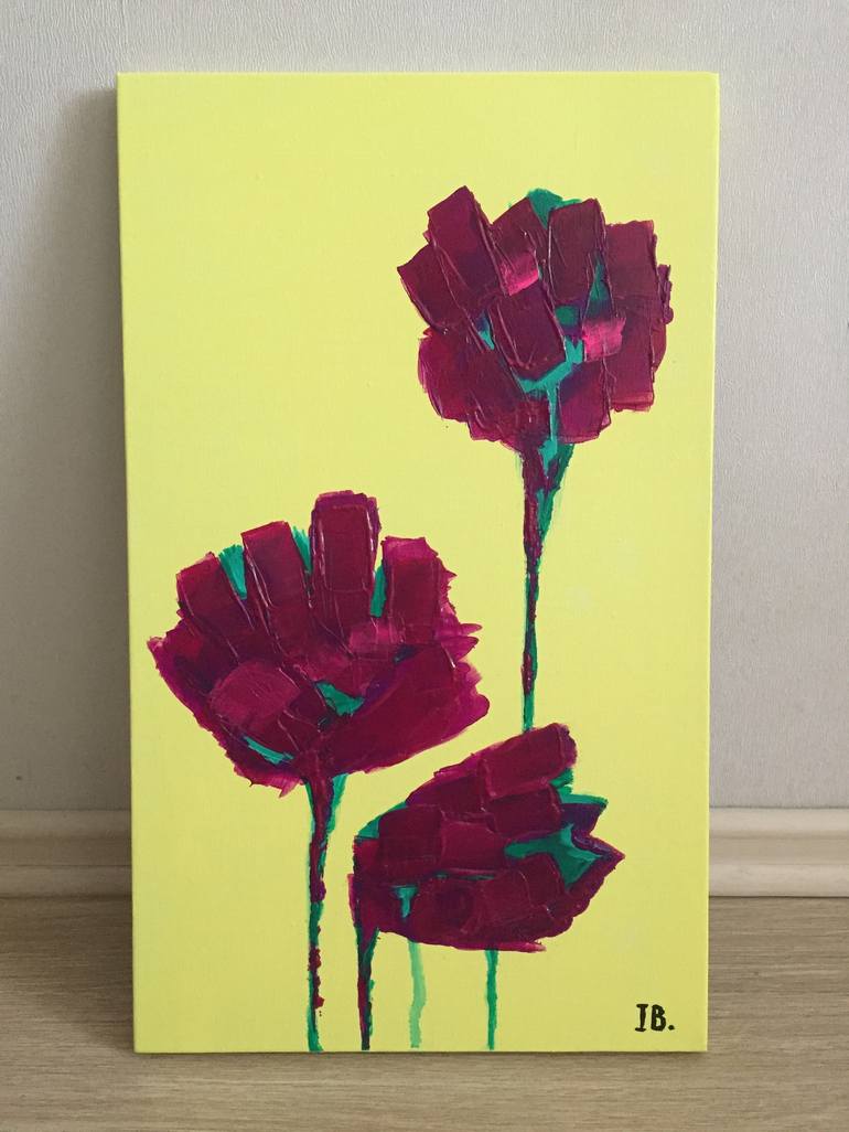 Original Abstract Expressionism Floral Painting by Inna Bond