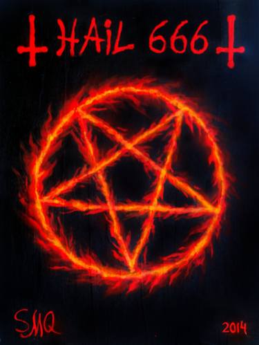 Inverted pentagram. Hail 666 thumb