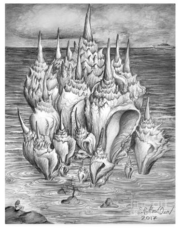 Original Surrealism Seascape Drawings by Sofia Goldberg
