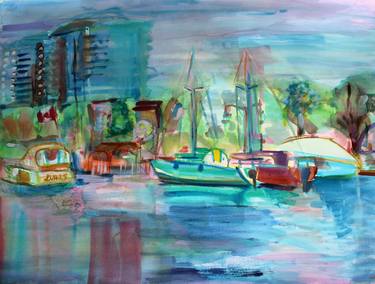 Print of Figurative Boat Paintings by Karolina Mitko