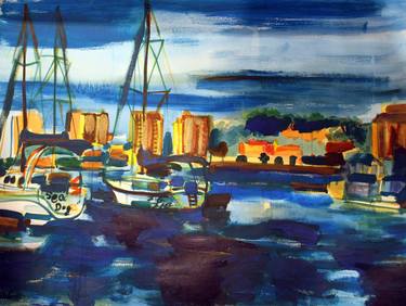 Print of Boat Paintings by Karolina Mitko