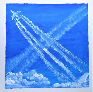 Painting Ideas #80 | Airplane in the Open Sky | Acrylic | Art Challenge thumb
