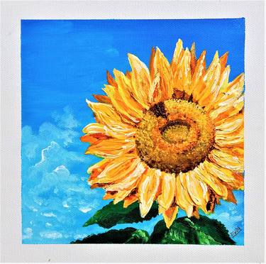Painting Ideas #101 of Beautiful and Simple Sunflower | Acrilic Art Challenge | thumb