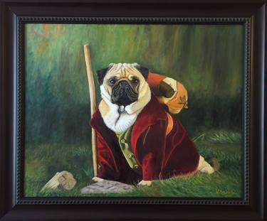 Print of Realism Dogs Paintings by Hanna Viarenich