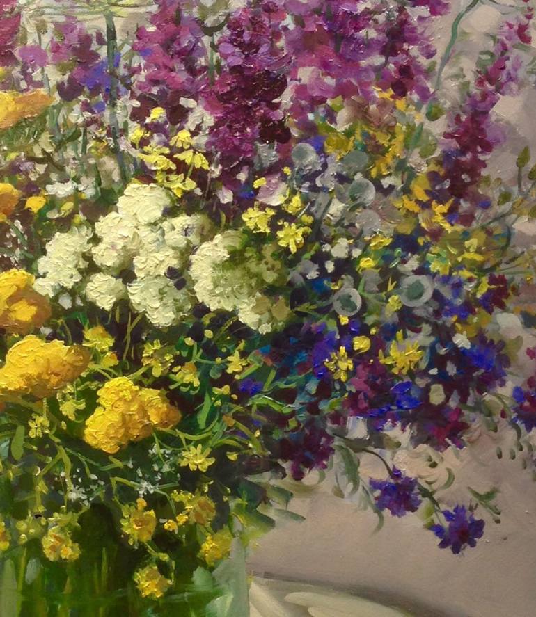 Original Fine Art Floral Painting by Ashot Azatyan