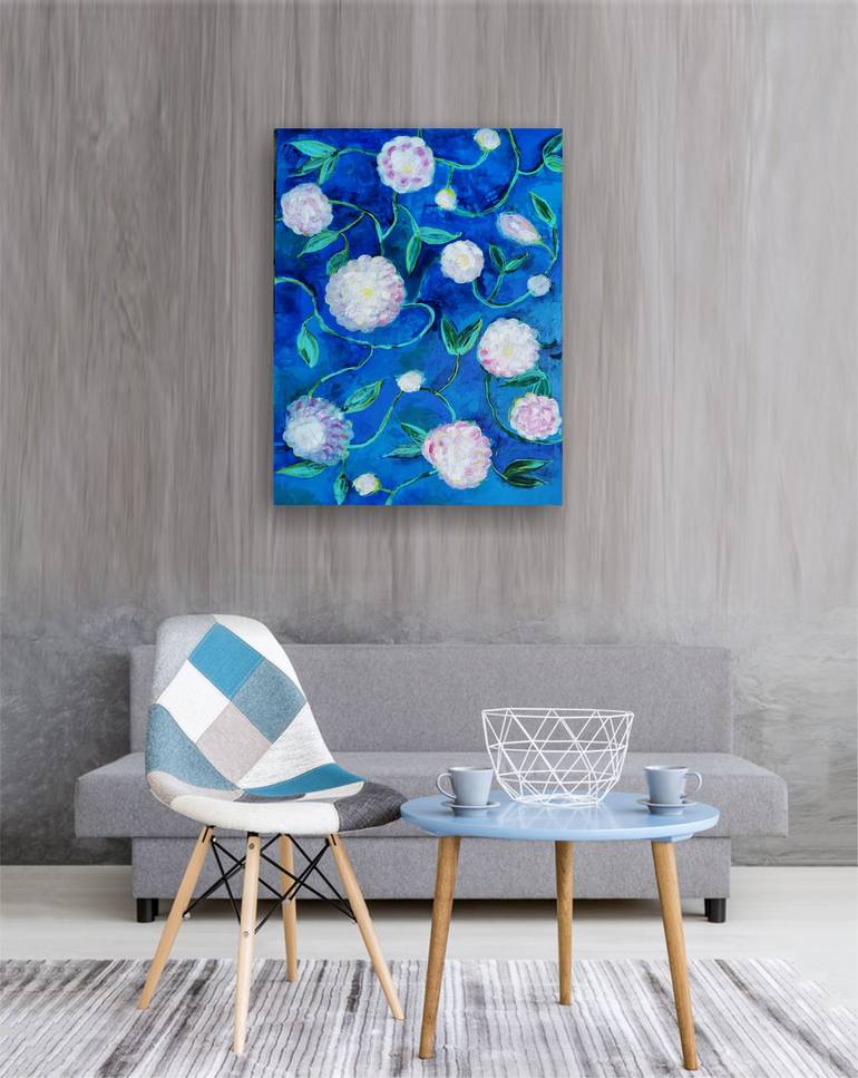 Original Art Deco Floral Painting by SONA ART