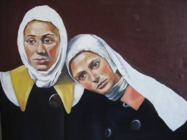 Original Realism People Paintings by Sandra Burchartz