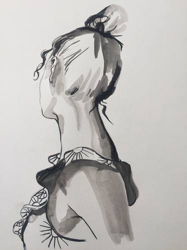 Original Figurative Fashion Drawings by Sandra Burchartz