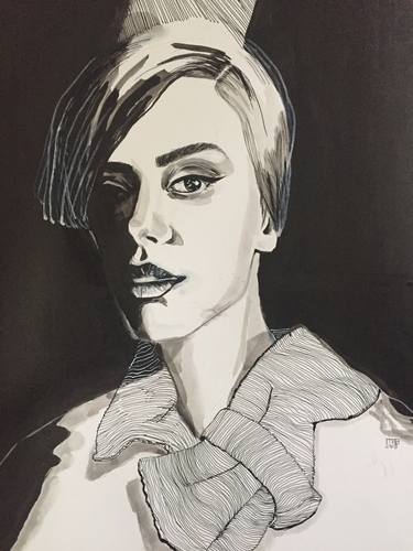 Original Figurative Fashion Drawings by Sandra Burchartz