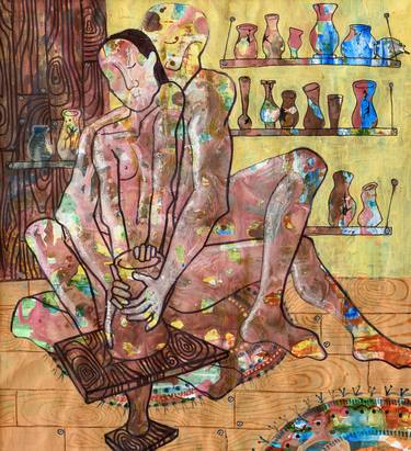 Original Figurative Erotic Painting by Alvina Zhurat
