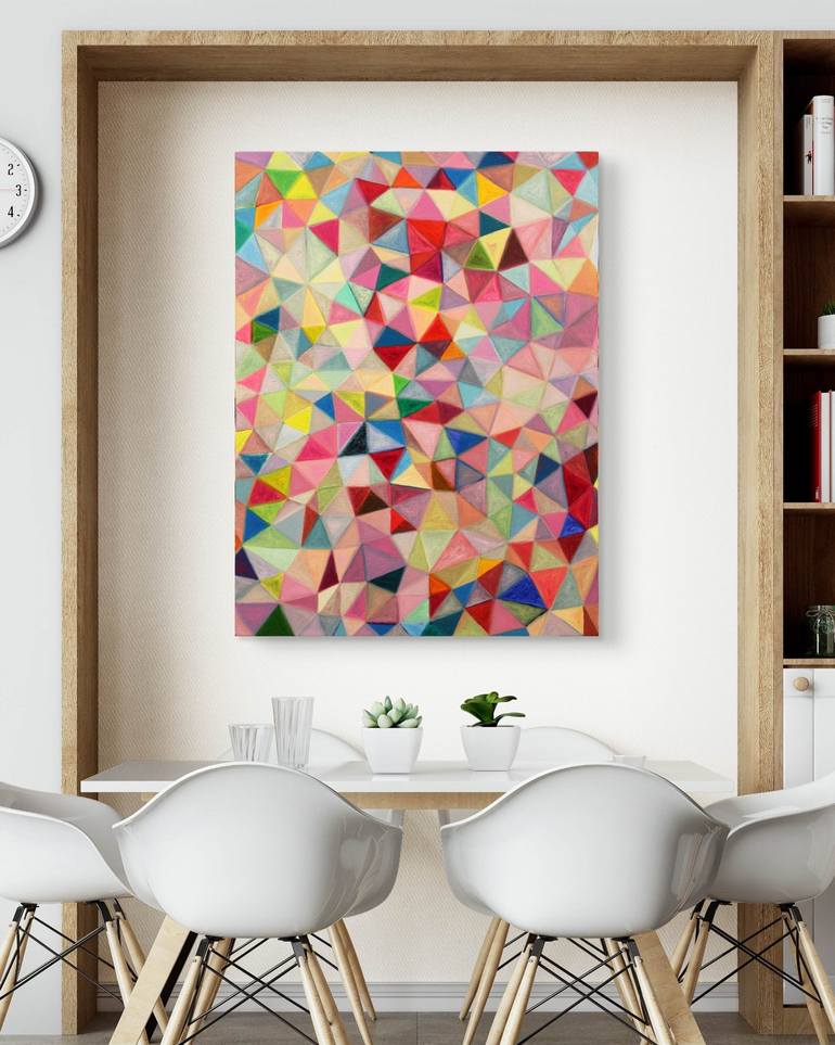 Original Geometric Abstract Painting by Anne Sohn