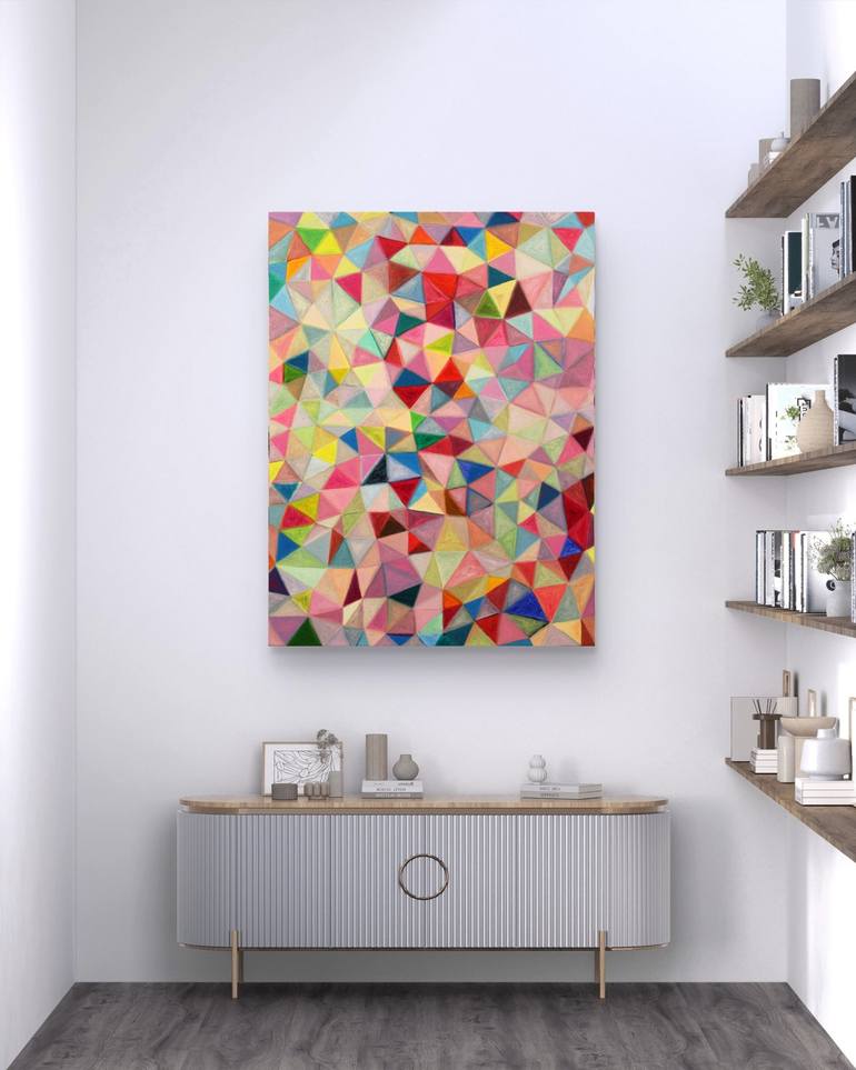 Original Geometric Abstract Painting by Anne Sohn