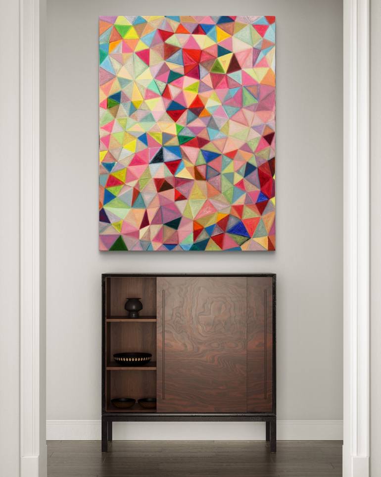 Original Geometric Abstract Painting by Anne Sohn