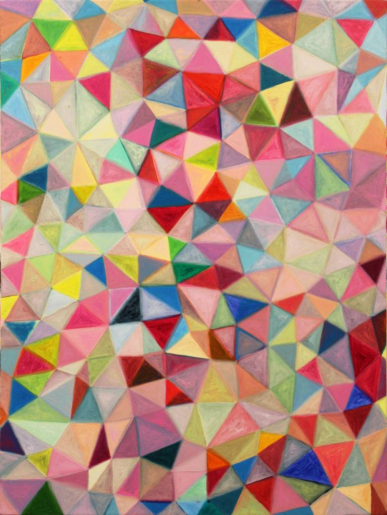 Original Geometric Abstract Painting by Anne Sohn