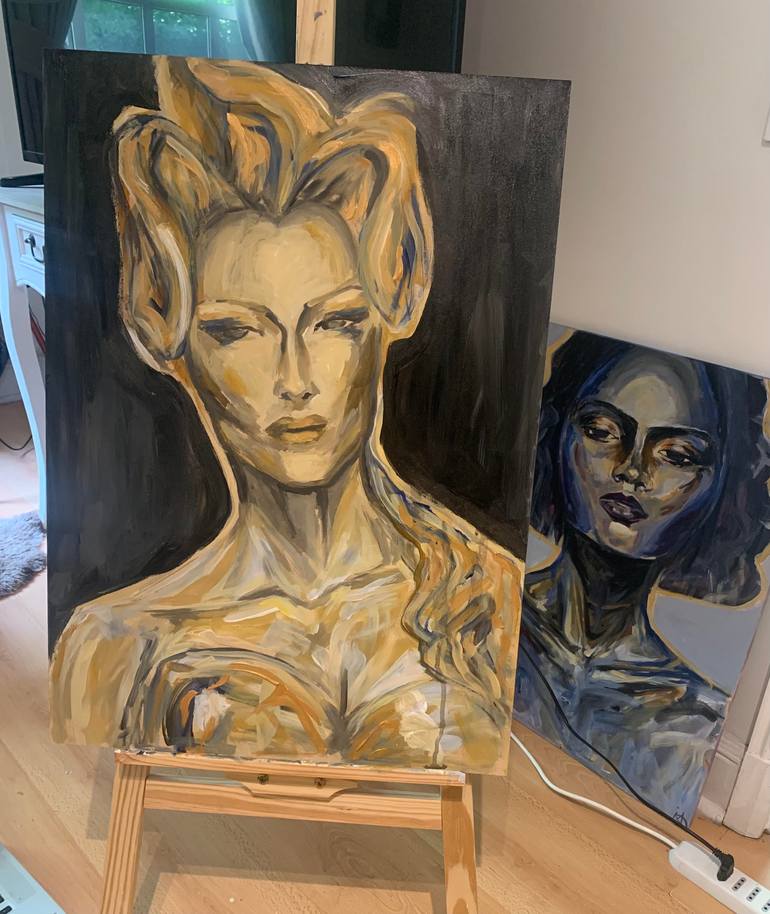 Original Impressionism Women Painting by Isidora Axis