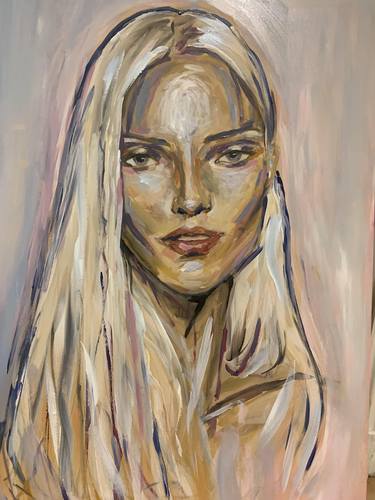 Original Impressionism Women Painting by Isidora Axis