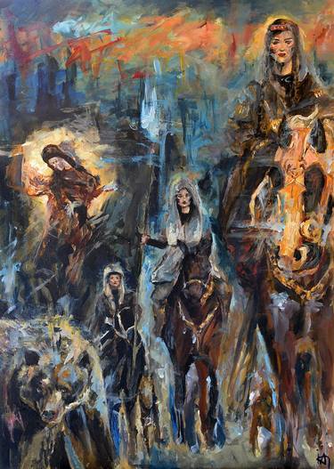 Original Expressionism Fantasy Paintings by Isidora Axis