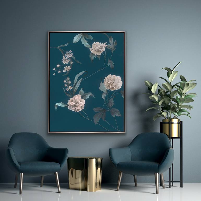 Original Figurative Floral Painting by Olya Tereschuk