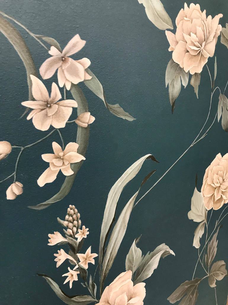 Original Figurative Floral Painting by Olya Tereschuk