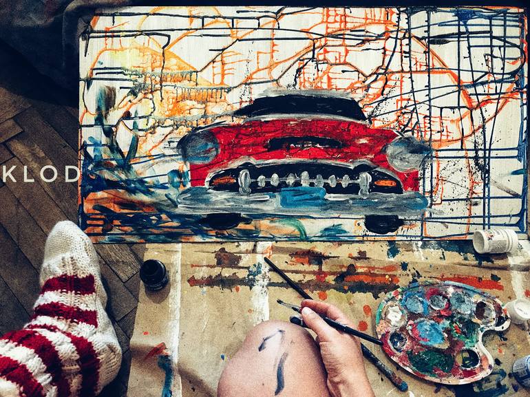 Original Expressionism Car Painting by Julia KLODCHIK