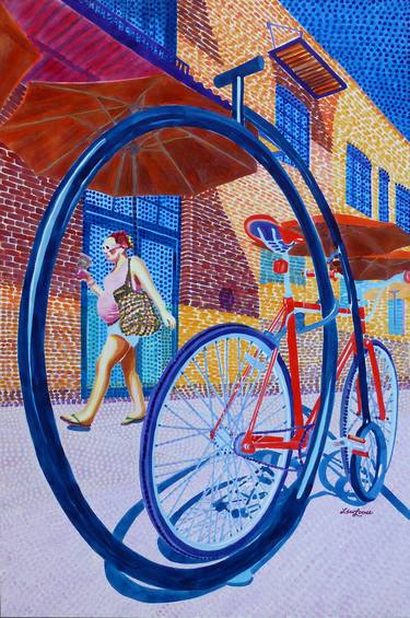 Print of Fine Art Bicycle Paintings by Judy Lew Loose