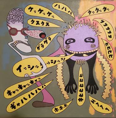 Original Pop Art Humor Painting by Yumiko Awae