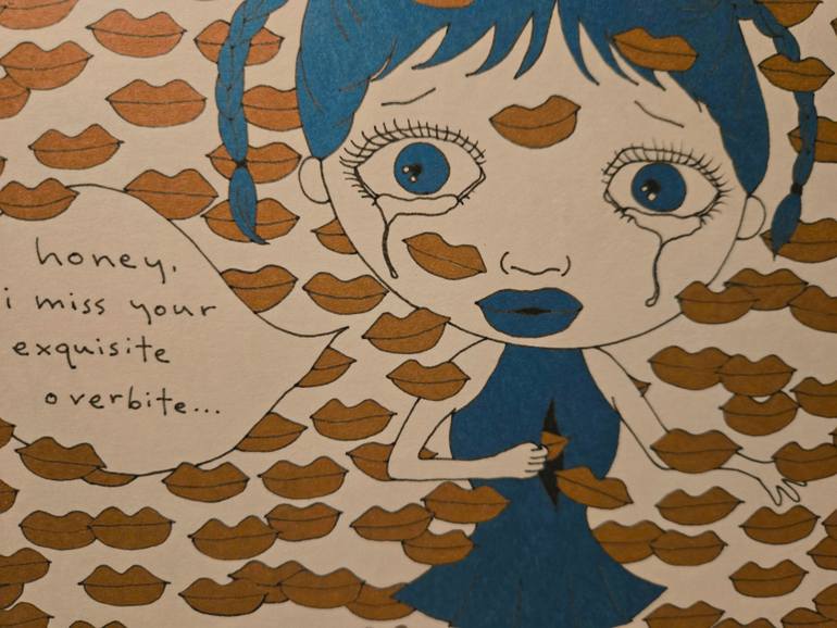 Original Pop Art People Drawing by Yumiko Awae
