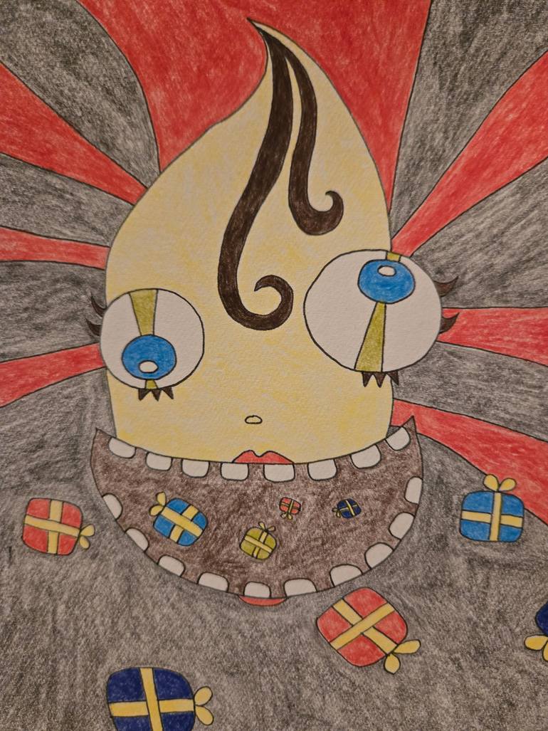 Original Pop Art Classical Mythology Drawing by Yumiko Awae