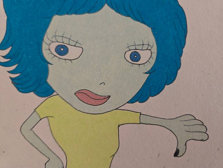 Original Pop Art People Drawing by Yumiko Awae