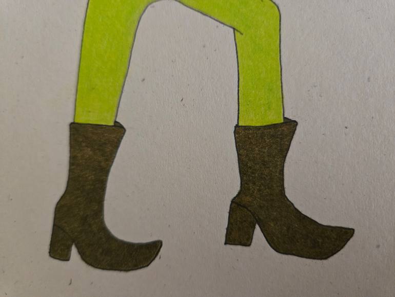 Original Pop Art People Drawing by Yumiko Awae