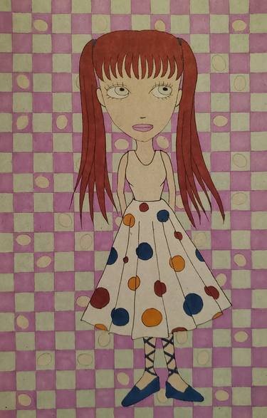 Original Pop Art People Drawings by Yumiko Awae