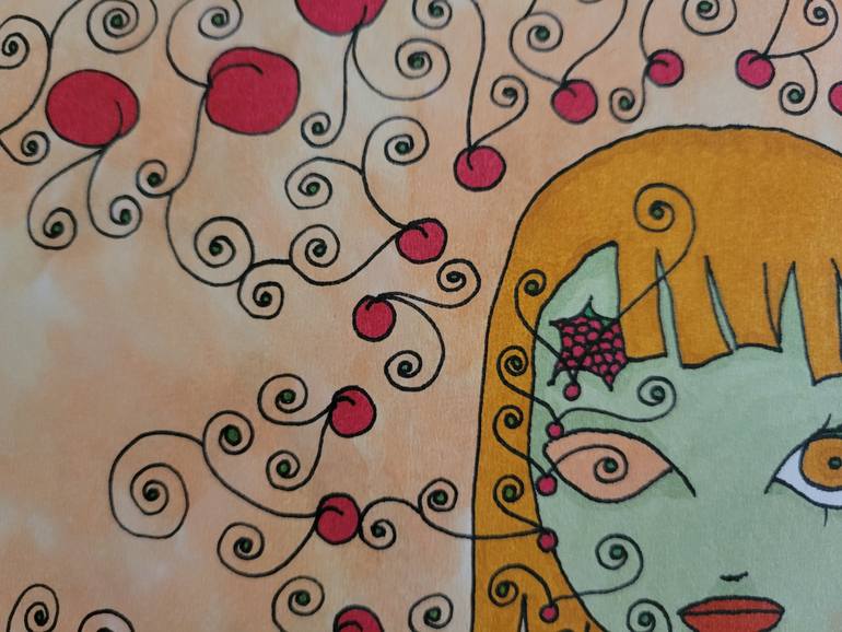 Original Pop Art People Drawing by Yumiko Awae