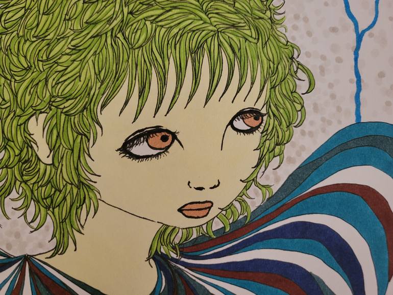 Original Illustration People Drawing by Yumiko Awae