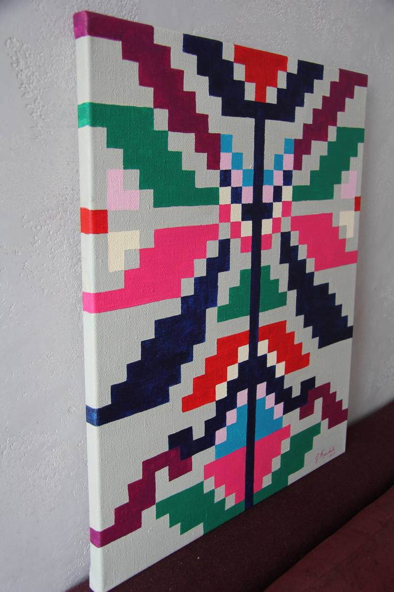 Original Folk Abstract Painting by Ganna Bogachuk