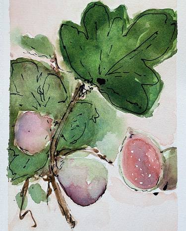 Fig & Leaf Watercolor, 2021 thumb