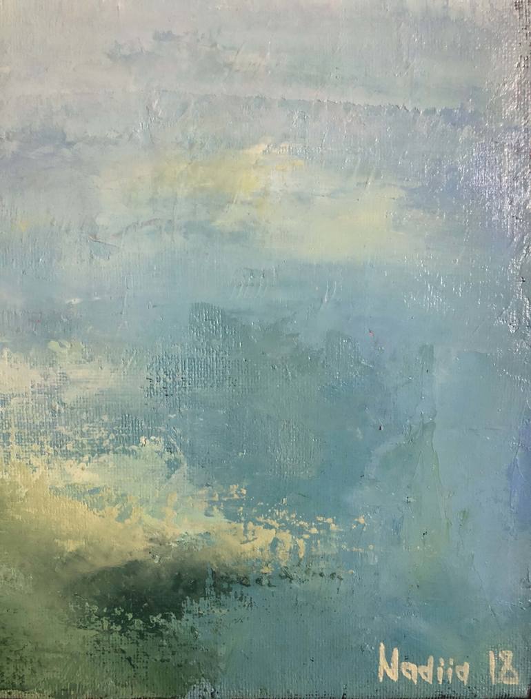 Original Abstract Expressionism Landscape Painting by Nadiia Rom